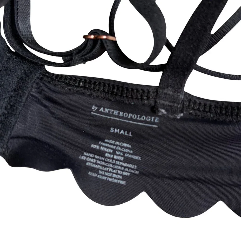 Anthropologie by anthropologie Seamless Scalloped Bralette (Black) - Small